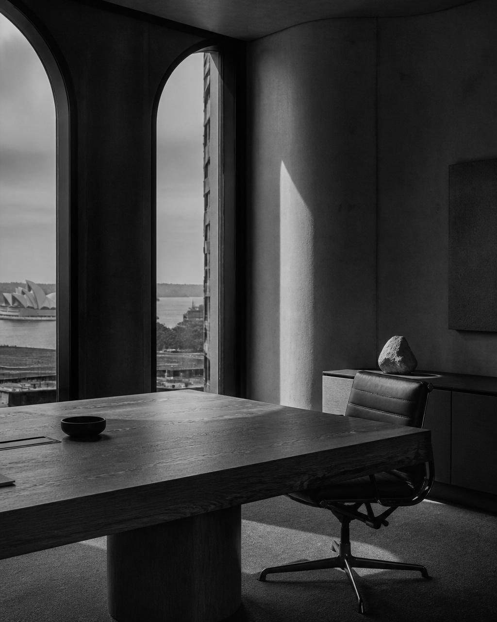Interior of a heritage law chambers with dramatic natural light
